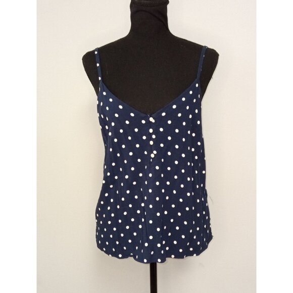 Old Navy Blue White Polka Dot Tank Top Size Medium - Picture 1 of 7